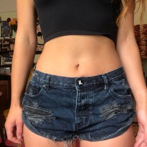 One Teaspoon Bandit shorts black denim size 29